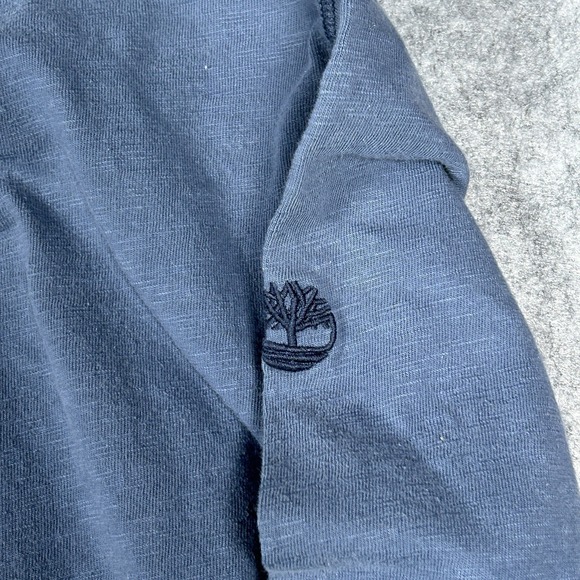 Timberland T Shirt Men's Size Large Blue Long Sleeve Blank Mini Logo Regular Fit - Picture 10 of 14